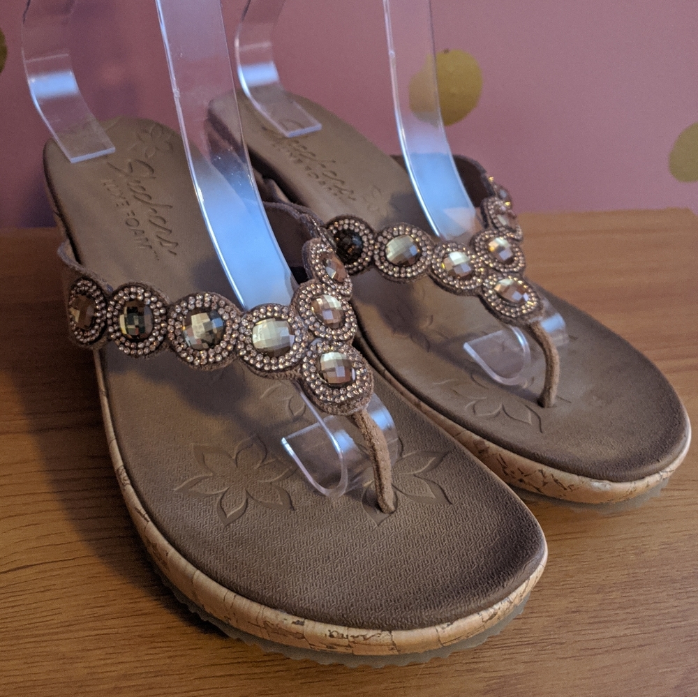 Skecher Bling Wedge Sandals